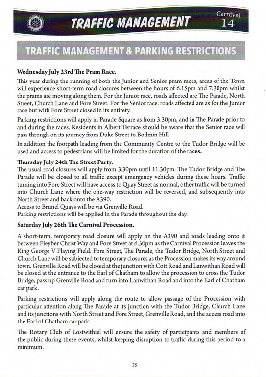 2014 Lostwithiel Carnival Programme Page 25